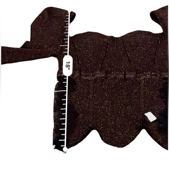 RTR Elliatt Cassie Lace-Trimmed Metallic Ribbed Knit 3/4 Sleeve Top Sz L‎ - Picture 9 of 10